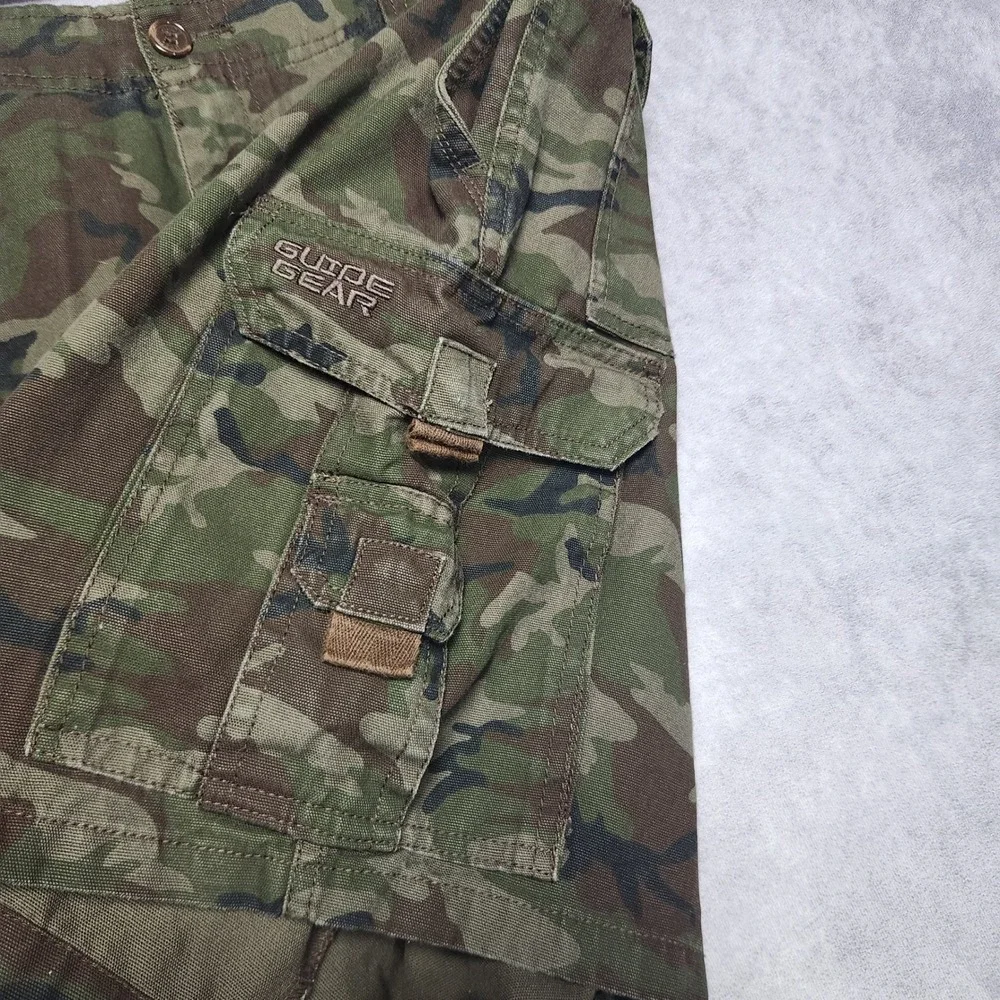 Guide Gear‎ Mens Camo Cargo Shorts Size 38 Woodland Camouflage Cotton Canvas 6in
